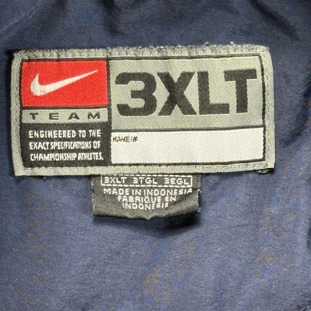 Vintage Nike Team Windbreaker Track Jacket Mens 3XLT Navy White Full Zip Mesh - Picture 7 of 10